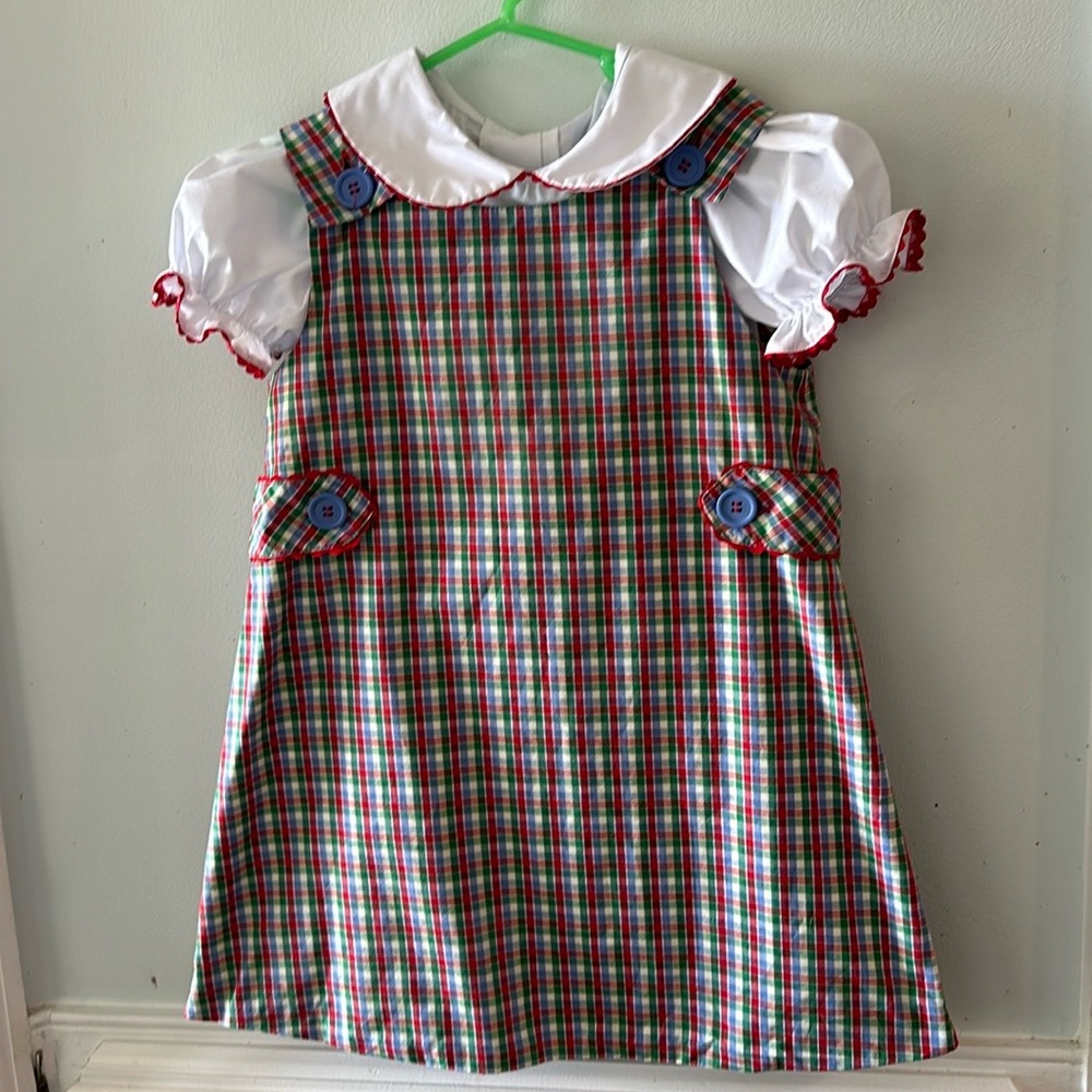 Janie Jumper Set Miss Porters Plaid Dress with Peter Pan Shirt TBBC